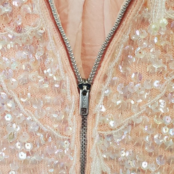 Vintage / Retro Sequin Flapper Tank Top 60's Peach - Picture 11 of 11